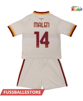 Günstige AS Roma Donyell Malen #14 Auswärts Trikotsatzt Kinder 2026-27 Kurzarm (+ Kurze Hosen)